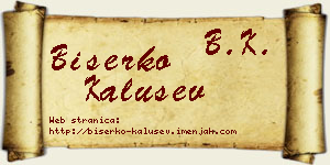 Biserko Kalušev vizit kartica